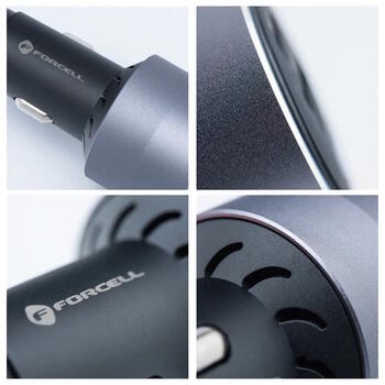 Forcell F-Energy Alu automašīnas lādētājs 2 x USB-C + USB-A QC4.0 PD SFC2.0 4,5 A 65W (FO-ALU-65W)