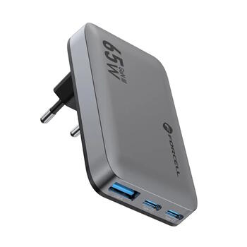 Forcell F-Energy VT-47 65W Ультратонкое зарядное устройство (GaN III, 2 x USB-C + USB-A, QC4.0, PD, 4 А) (VT-47)