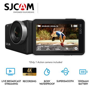 SJCam SJ10 Pro Wi-Fi Водостойкая 30m Камера 4K 60fps 6-Axis Gyro 5G 2.33'' UHD IPS LCD Черный (SJ10PRO-BK)
