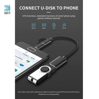 Riff V8 2 in1 OTG Host Vads Type-C + Micro USB Spraudnis uz USB 3.0 Type A 15.5cm Sarkans OEM (RF-2in1-TYC/MIC-OTG-RE)