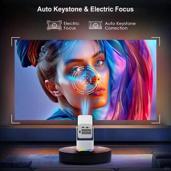 Riff HCS350 PLUS Smart Видео Проектор 4in1 Android 11 Allwinner H713M с встроенными играми / с 2 беспроводными консолями / с 2 беспроводными микрофонами White (RF-HCS350PLUS)