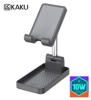 iKaku KSC-386 Настольный держатель для мобильного телефона с функцией зарядки Qi 10W Grey (KSC-386-GR)