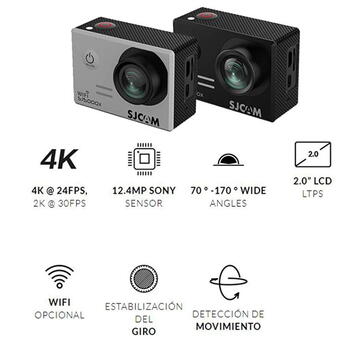 SJCam SJ5000x Elite Wi-Fi Водостойкая 30m Спорт Камера 12.4MP 170° 4K HD 2.0" LCD Экран Серебристый (SJ5000xWIFI-SI)