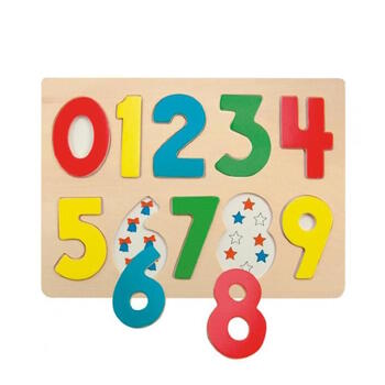 Woody 90325 Eko koka attīstošā puzle "Cipari" (10gab.) bērniem no 3 gadiem + (30x21cm) (WD90325)