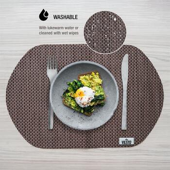 VILSTO dekoratīvs, pīts galda paliktņu komplekts (4 gb.) Brown (PLACEMAT-SET-4pcs-WOVEN-BR)