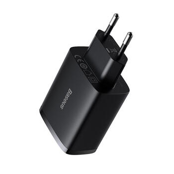 Baseus CCXJ020101 Kompakts ātrās uzlādes lādētājs 3x USB 17W Black (CCXJ020101)