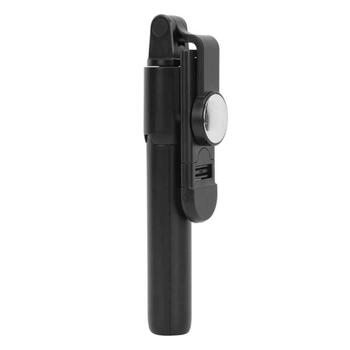 Riff K10-S Universāla bezvadu selfi - nūja (pagar. līdz 70 cm) ar statīvu / spoguli / LED apgaismojumu / slēdža pogu Melna (RF-K10-S-BL)