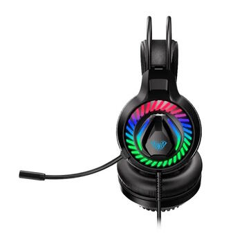 Aula S605 Звукопоглощающие Игровые Наушники 50m драйверы 2m Кабель 2x 3.5mm аудио/мик + USB RGB Led Черные (S605)