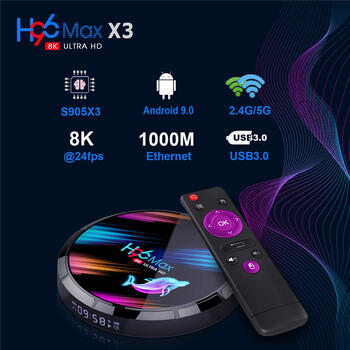 RIFF H96 MAX X3 Смарт ТВ приставка Amlogic S905X3 4Gb + 128Gb (RF-AM-S905X3-4GB-128GB)