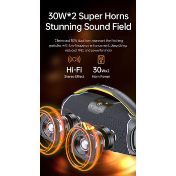 Awei KA16 60W Bluetooth portatīvais skaļrunis V5.3+EDR / 6000mAH (KA16)