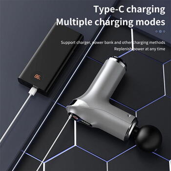 Riff HB-009 Mini Portatīva muskuļu masāžas pistole ar 5 līmeņu mainīgu vibrāciju + 4 papildus uzgaļi (RF-HB-009)