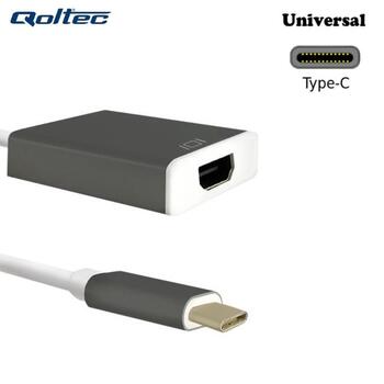 Qoltec 50427 USB Type-C 3.1 Адаптер портов на HDMI AF Кабель 20cm Белый (50427)