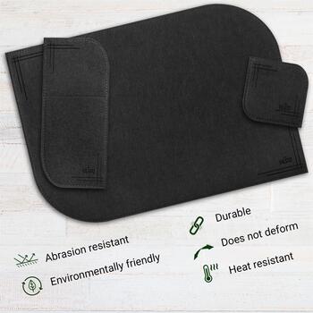VILSTO filca materiāla galda paliktņu komplekts (18 gb.) Dark grey (PLACEMAT-SET-18pcs-DGREY)