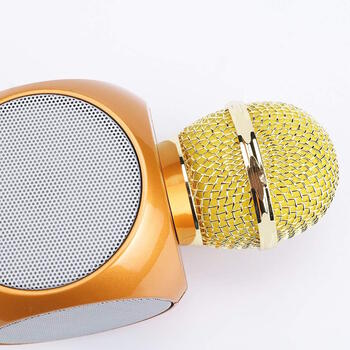 Riff WS-1816 16W Караоке BT микрофон с LED 360 Gold (WS-1816/GO)