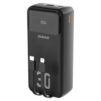 Dudao K15MAX 30000mAh Внешний аккумулятор PD 22,5W со встроенными проводами USB-C + Lightning (K15MAX)