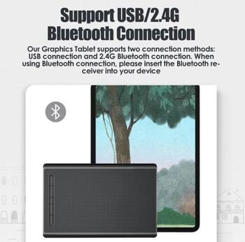 VSON LetSketch WP9625 Profesionāls Bezvadu Grafiskais Planšetdators ar Bluetooth Melns/Sarkans (WP9625BT)