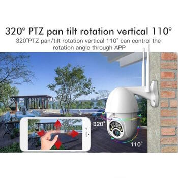 Riff V380 Pro Беспроводная поворотная PTZ уличная Wi-Fi камера IPC-V380-Q10 1080P Full HD IP66 Белая (PS-M-V380-PRO)