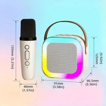 Riff K12 Portatīvā BT karaoke sistēma ar 2 Wireless mikrofoniem White (RF-K12/WH)