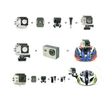 Riff SPK-1 Ultra HD 4K 16Mpix Wi-Fi Спорт Камера с 2'' LCD Пультом & 8x Фикс креплениями Черная (RF-SPK1-BLACK)