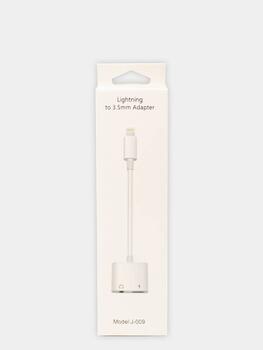 Riff J-009 Audio Adapters Lightning līdz 3,5 mm ligzda Aux + Lightning uzlādes adapteris (RF-J-009)