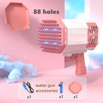 Riff Bazooka пистолет мыльных пузырей c 88 выстрелами для помещении и вечеринок и игр на открытом воздухе Розовый (RF-456-16A-RO)