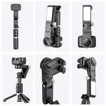 Riff Q18 Universāls Smart izsekošanas galda vienasu statīvs Gimbal Stabilizer ar BT4.2 / 360° rotāciju Black (RF-Q18)