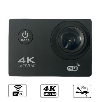 Riff SPK-1 Ultra HD 4K 16Mpix Wi-Fi Спорт Камера с 2'' LCD Пультом & 8x Фикс креплениями Черная (RF-SPK1-BLACK)