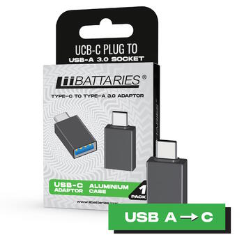 Liibattaries adapters USB-C spraudnis uz USB-A 3.0 ligzdu (LII-USB/USBC)
