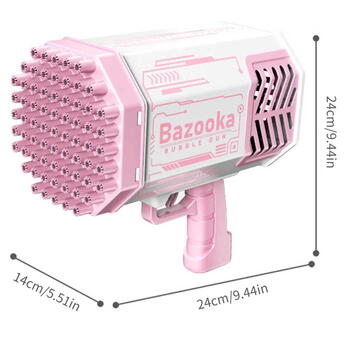 Riff Bazooka пистолет мыльных пузырей c 88 выстрелами для помещении и вечеринок и игр на открытом воздухе Розовый (RF-456-16A-RO)