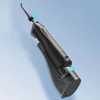 Riff RF-FW1 bezvadu IPX7 irigators ar 3 režīmiem / 7 uzgaļiem / 1400mAh / 5W / 300ml ūdens tvertnei Black (RF-FW1-BK)