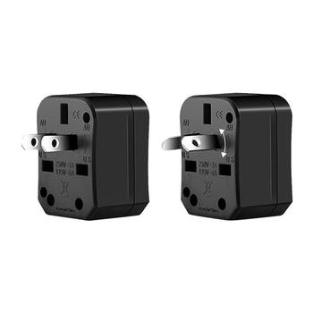 iKaku KSC-174 Мульти Сетевой адаптер с/на UK 3pin - Euro 2pin - US (USA) - Asia Адаптер + Чехол Черный (KSC-174)