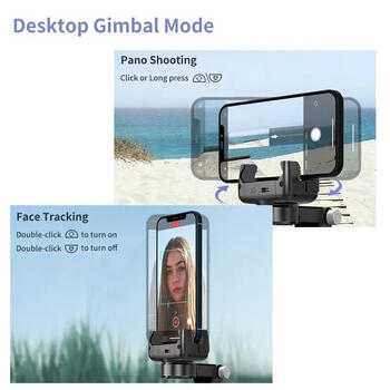Riff Q18 Universāls Smart izsekošanas galda vienasu statīvs Gimbal Stabilizer ar BT4.2 / 360° rotāciju Black (RF-Q18)