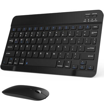 Riff EN / RU раскладка 2в1 RGB Bluetooth Беспроводная клавиатура с мышкой Black (RF-RGB-KEY)