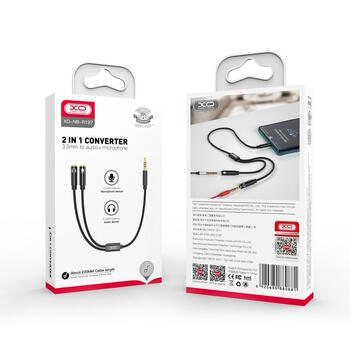XO NB-R197 Aux Vada Adapteris 2x 3.5mm Ligzda (Audio & Mikrofons) uz 3.5mm Spraudnis 20cm (NB-R197)