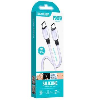 iKaku KSC-951 PD60W Быстрый провод для подзаряда и передачи данных Type-C на Type-C White (KSC-951/WH)
