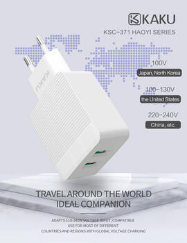 Kaku KSC-371 Set 2in1 Smart 2 USB Sockets 2.4A Зарядное устройство + кабель USB для Lightn 1 м (KSC-371L)