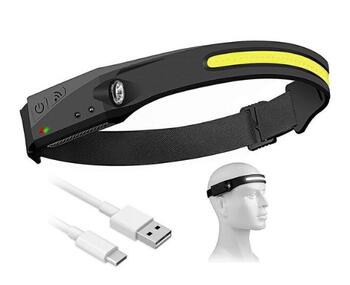 Riff HD1 Sensora LED lukturis ap galvu 350 LM + uzlādes vads Type-C USB Black (RF-HD1-BK)