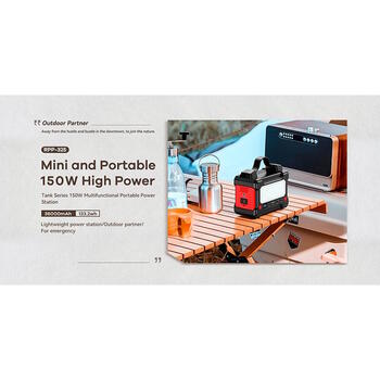 Remax RPP-325 150W Портативный аккумулятор - станция 36000mAh AC 220В Сетевое гнездо + PD GaN 60W + 3x USB 63W Черная (RPP-325)