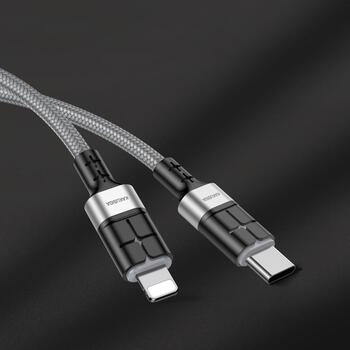 iKaku KSC-696 PD20W провод для быстрой подзарядки и передачи данных Type-C на Lightning 1.2m Grey (KSC-696/LIC/GR)
