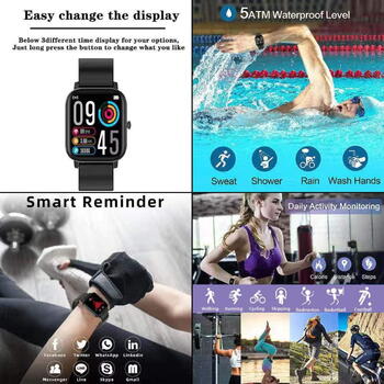 Riff T500 IPS Touch Алюминиевые Смарт Часы с Пульсометром и изм. давления Rose (RF-T500-RO)