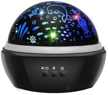 Riff RF1037 2в1 Ночник и Проектор разноцветный (с 2 картинками) Black (RF1037)