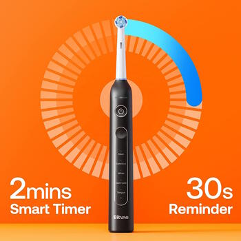 Bitvae R2 elektriskā zobu birste x8 birstes / ceļojumu maciņš / vads Black (BIT-R2-BK)
