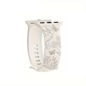 Riff Силиконовый ремешок с резьбой «Butterfly» для Apple iWatch серии 38/40/41 мм Creme (RF-BUT38-CREME)