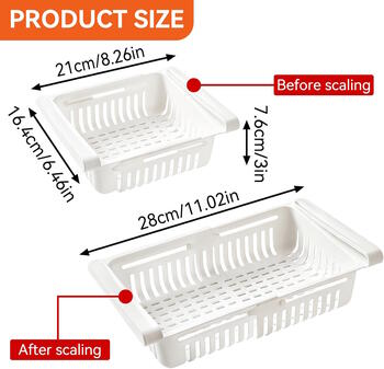 Riff Ledusskapja regulējams izvelkams organizators no 20,5 cm līdz 28 cm White (RF-PULLOUT-WH)