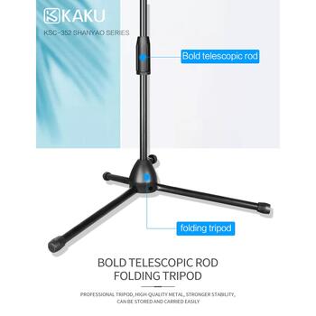 iKAKU KSC-352 Daudzkameru Mobilais Tiesraides Karaoke Stativs Melns (KSC-352-BL)
