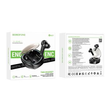 Borofone BW37 TWS 5.3 BT Беспроводные наушники с LED цветным эффектами / 7h автономной раб. Black (BW37-BK)