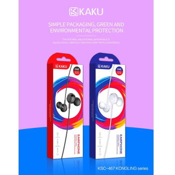 iKAKU KSC-467 Универсальные легкие наушники-вкладыши HiFi 3,5 мм с микрофоном 1,2 м Белый (KSC-467-WH)