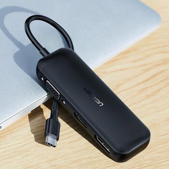 Ugreen 60568 Адаптер USB-C (Type-C) to VGA (D-Sub) monitor / DisplayPort V1.2a / HDMI V2.0b 4K 60Hz Black (60568)