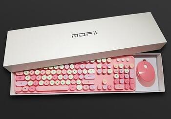 MOFII Sweet Беспроводная Клавиатура и Оптическая Мышь 2,4G USB Розовый - Многоцветные Кнопки (MO-SWEET-ROSE)