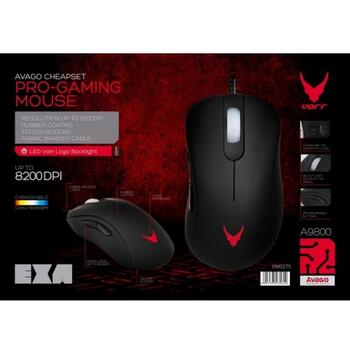 Varr OM0275 Pro Avago Оптическая мышка с 6 кнопками и кабелем Веревка с Мульти-цветной подсветкой до 8200 dpi Черный (OM0275)
